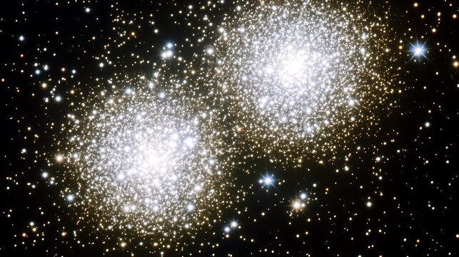 Double Star Cluster Celestial Jewels in Deep Space