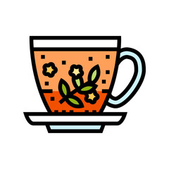 tea herbs meal drink color icon vector illustration