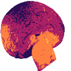 Grilled mushroom pixel art