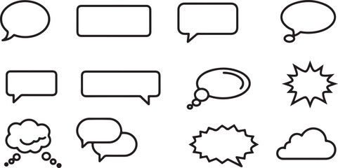 Obraz premium Vector speach bubbles icon set on grey background 