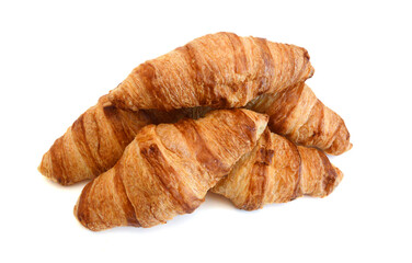 Fresh and tasty croissant over white background 