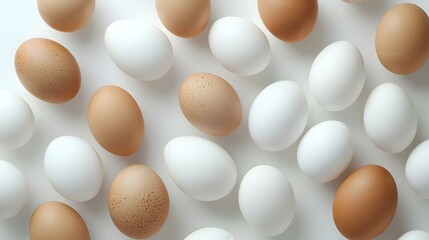 Group of eggs isolated on white background