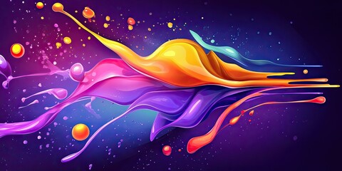 A vibrant vector illustration of abstract paint splashes, representing creativity and artistic expression