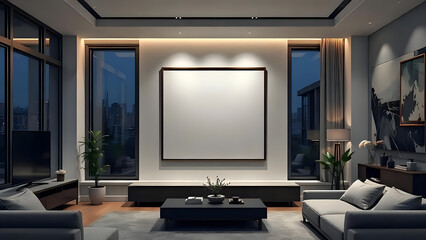 Fototapeta premium interior of a modern living room with sample for your text