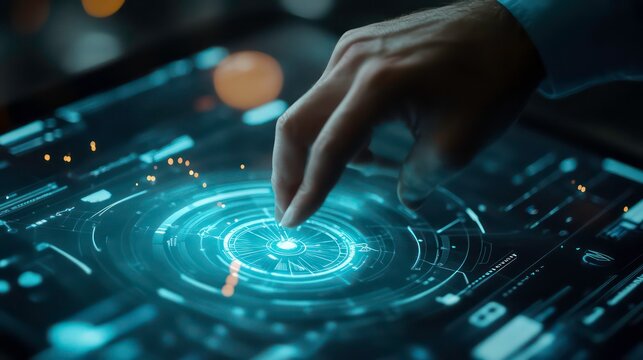 Businessman touching on virtual navigation compass and define marketing direction, analyzing business growth graph on global network, business solution, recovery and development