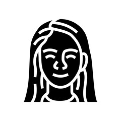 relaxed face slow living glyph icon vector illustration