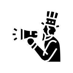 uncle sam megaphone uncle sam glyph icon vector illustration