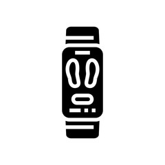 wristband step counter wearable fitness glyph icon vector illustration