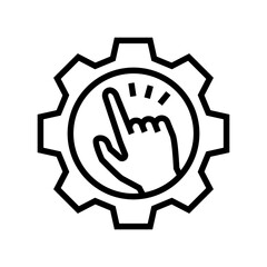 gesture control augmented reality line icon vector illustration