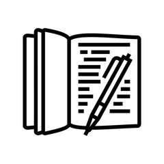 journal pen slow living line icon vector illustration