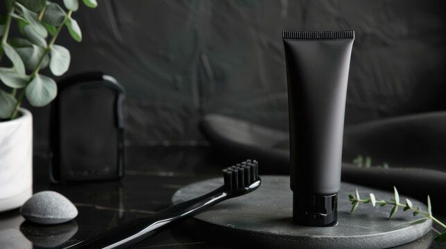 sleek black toothpaste dispenser