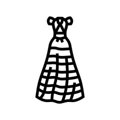 sheer fabrics lace dress stylish clothes line icon vector illustration