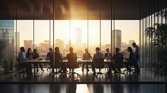 colleagues together in meeting office room, exchanging ideas, discussing and planning business strategies