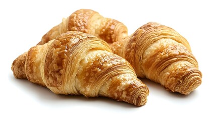 Delicious croissants isolated on white
