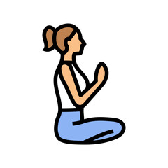 meditation slow living color icon vector illustration