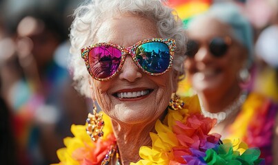 Celebrating pride and unity with LGBTQ elders at a vibrant parade event