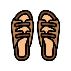 sandals slow living color icon vector illustration