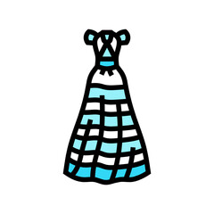 sheer fabrics lace dress stylish clothes color icon vector illustration