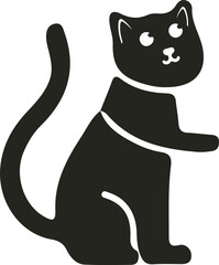 A playful and sleek cat vector design, featuring a minimalist silhouette with sharp lines and smooth curves, capturing the essence of a curious and agile feline.