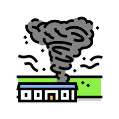 tornado mobile home color icon vector illustration