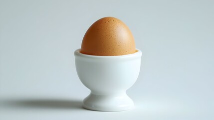 Soft-Boiled Egg in White Egg Cup