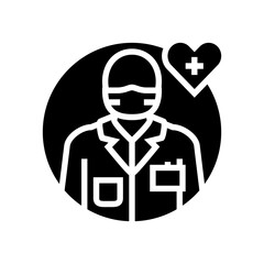 healthcare provider medicine glyph icon vector illustration
