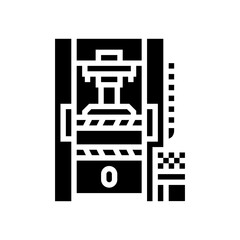 hydraulic press industry glyph icon vector illustration