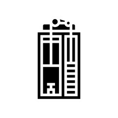 mechanical elevator industry glyph icon vector illustration