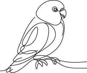 Lovebird Line Drawing Vector Art