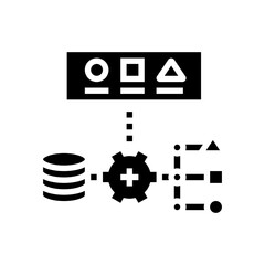 supervised learning machine glyph icon vector illustration