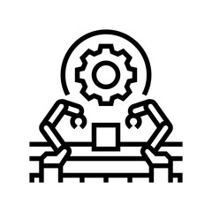 automated factory industry line icon vector illustration