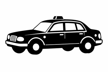Obraz premium taxi line art silhouette vector illustration