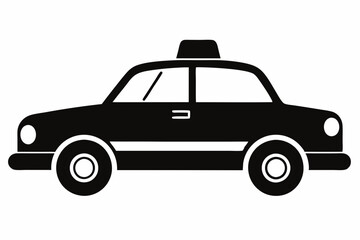 taxi line art silhouette vector illustration