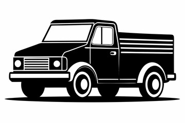 truck line art silhouette vector illustration