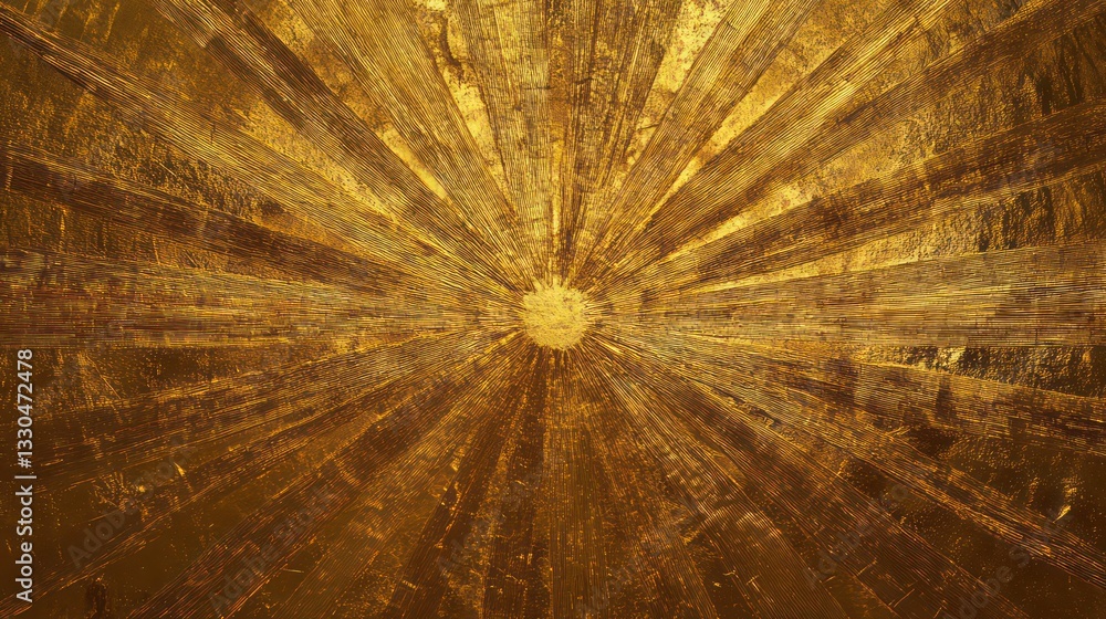 Aufkleber golden radial background with sunburst pattern, creating vibrant and dynamic visual effect. perfect 