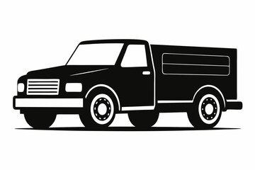 truck line art silhouette vector illustration