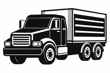 truck line art silhouette vector illustration