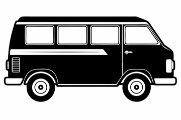 van line art silhouette vector illustration