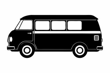 van line art silhouette vector illustration
