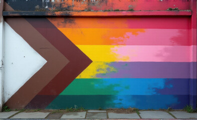 progress pride flag color painted