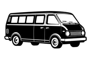 van line art silhouette vector illustration