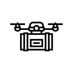 drones for delivery industry line icon vector illustration