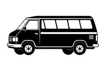 van line art silhouette vector illustration