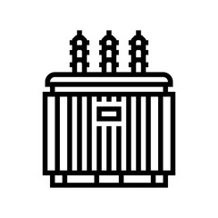 electrical transformer industry line icon vector illustration