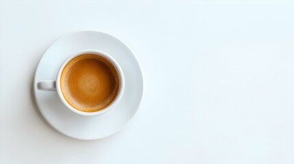 Cappuccino coffee in a white coffee cup without
