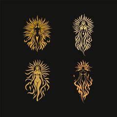 Obraz premium Hestia greek goddess design vector template illustration