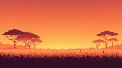 African Sunset Landscape