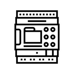 programmable logic controller line icon vector illustration
