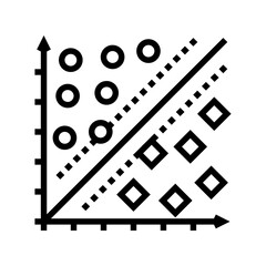 support vector machine svm line icon vector illustration