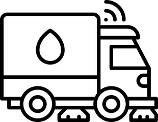 Street sweeper truck icon
